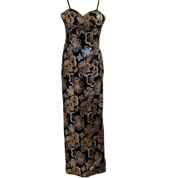 slim fit dress slacks off the shouler black long formal dress with gold and silver stars prom  dress cg18261 main image 1